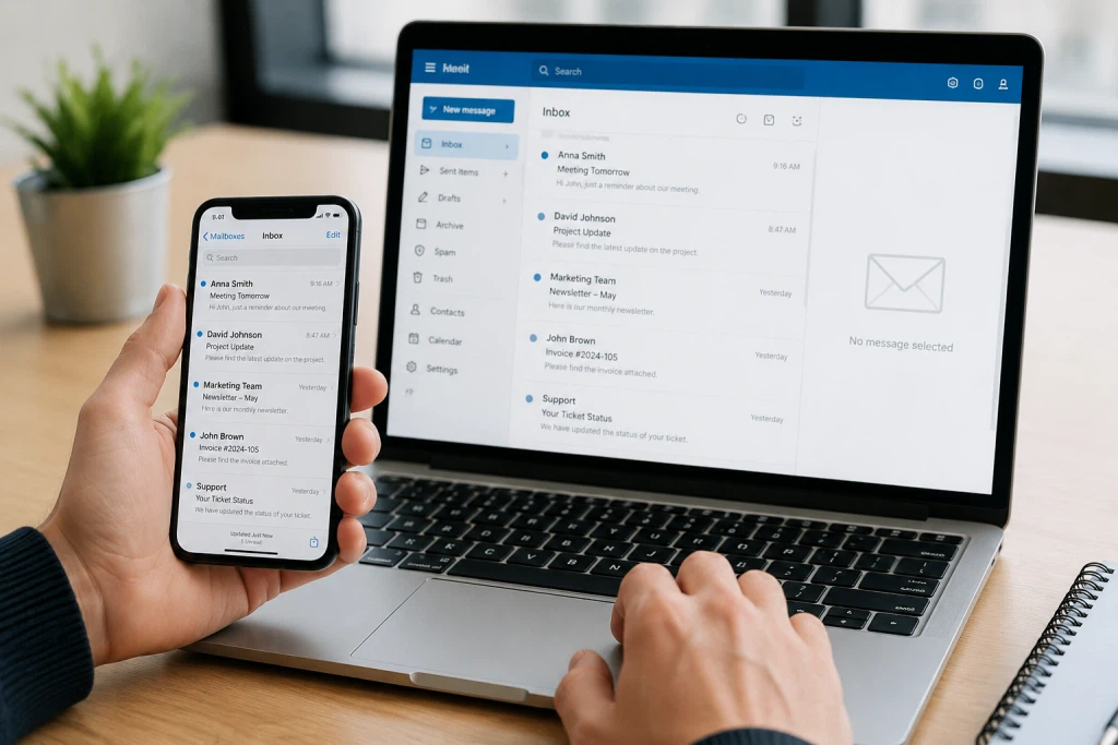 E-Mails auf Smartphone und PC einrichten – Webmail oder Outlook einfach erklärt